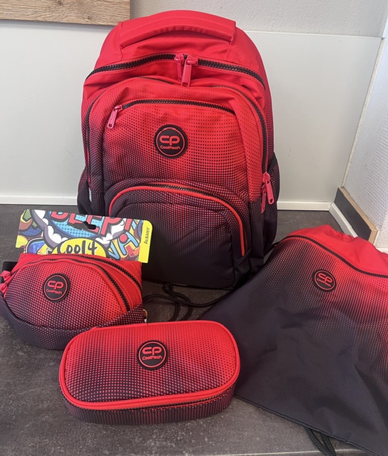 CoolPack PICK Rucksack 17" 4-teilig rot/schwarz