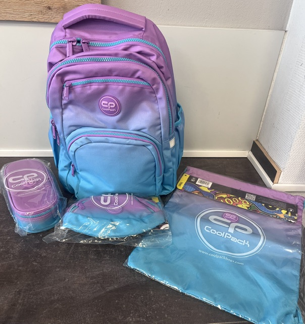 CoolPack PICK 23L Rucksack  4-teilig lila/türkis